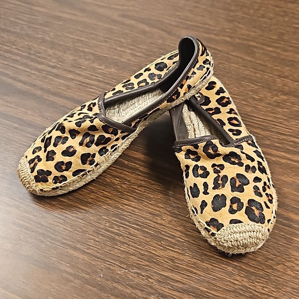 Tory Burch calfskin espadrille flats size 6 **please read description**
